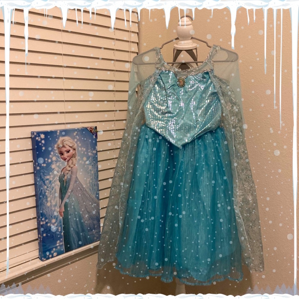 Take 40% Off Disney Parks Deluxe Elsa Costume Dress in Girls Large (10/12) NWT